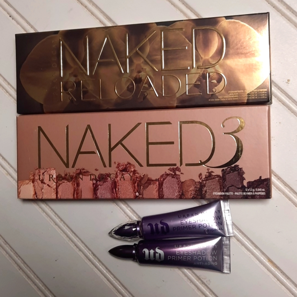 NIB URBAN DECAY NAKED 3 & RELOADED + x2 FULL SIZE EYESHADOW PRIMERS!